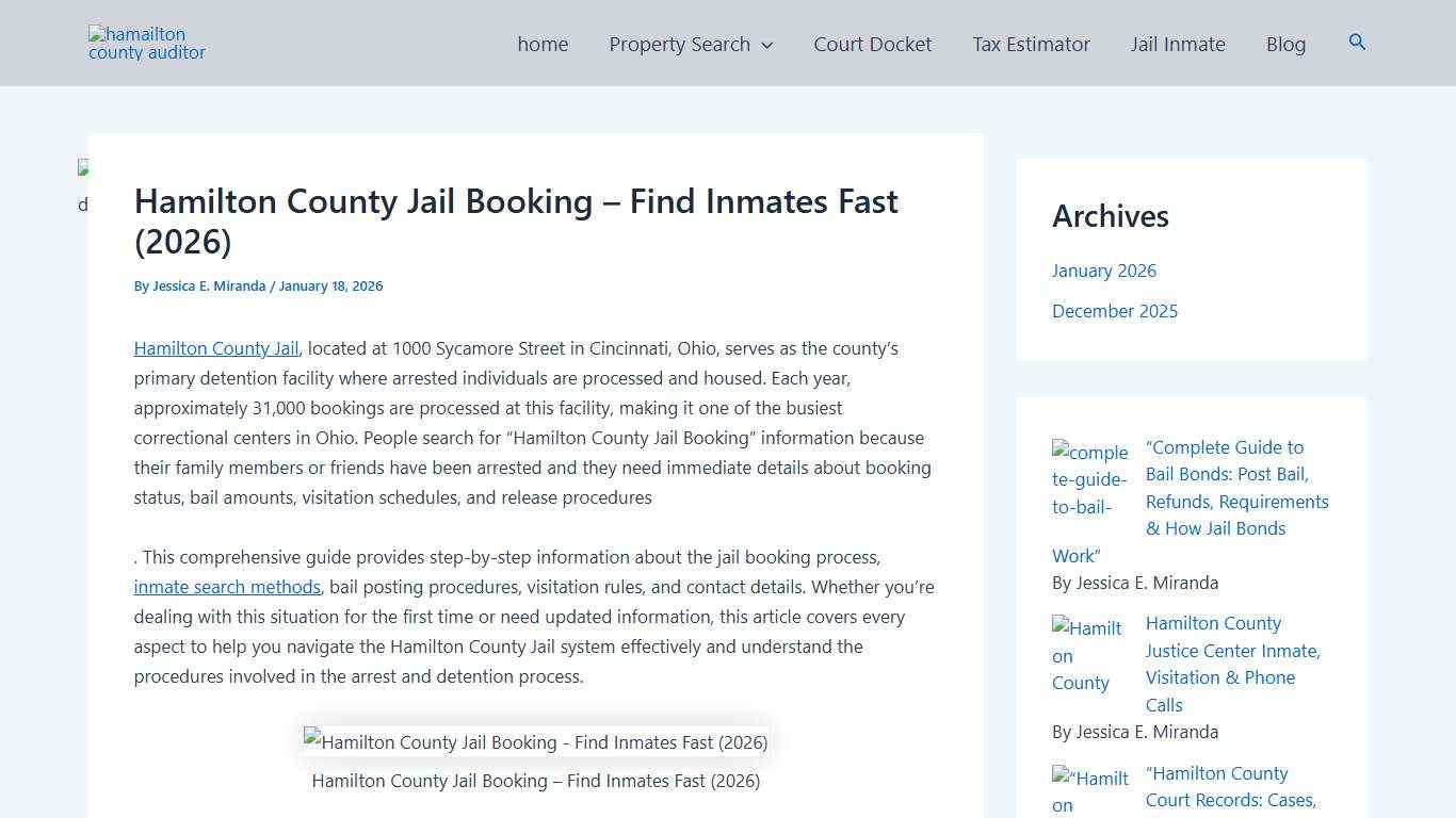 Hamilton County Jail Booking - Find Inmates Fast (2026)